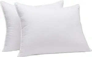 Basics Down-Alternative Pillows, Soft Density for Stomach and Back Sleepers - 20 x 36 inches, 1-Pack, White