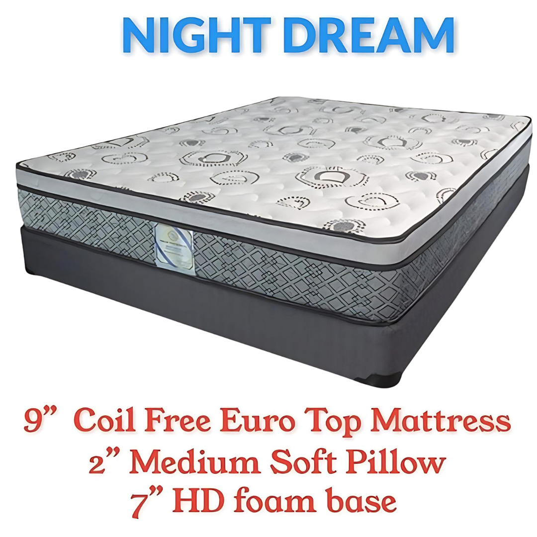 Night Dream HD Foam Mattress with Euro Top Mattress - Brand New